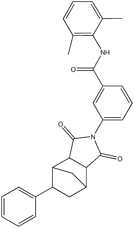 N-(2,6-dimethylphenyl)-3-(3,5-dioxo-8-phenyl-4-azatricyclo[5.2.1.0~2,6~]dec-4-yl)benzamide 구조식 이미지