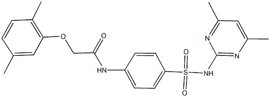 2-(2,5-dimethylphenoxy)-N-(4-{[(4,6-dimethylpyrimidin-2-yl)amino]sulfonyl}phenyl)acetamide 구조식 이미지