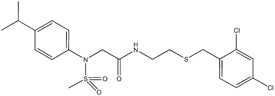 N-{2-[(2,4-dichlorobenzyl)sulfanyl]ethyl}-2-[4-isopropyl(methylsulfonyl)anilino]acetamide 구조식 이미지