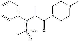N-[1-methyl-2-(4-methyl-1-piperazinyl)-2-oxoethyl]-N-phenylmethanesulfonamide 구조식 이미지