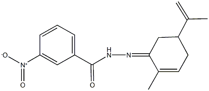 3-nitro-N'-(5-isopropenyl-2-methyl-2-cyclohexen-1-ylidene)benzohydrazide Structure