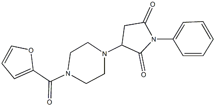 3-[4-(2-furoyl)-1-piperazinyl]-1-phenyl-2,5-pyrrolidinedione 구조식 이미지