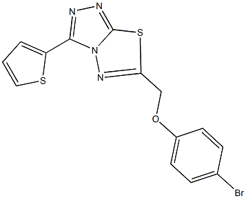 6-[(4-bromophenoxy)methyl]-3-(2-thienyl)[1,2,4]triazolo[3,4-b][1,3,4]thiadiazole Structure