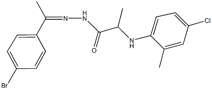 N'-[1-(4-bromophenyl)ethylidene]-2-(4-chloro-2-methylanilino)propanohydrazide Structure