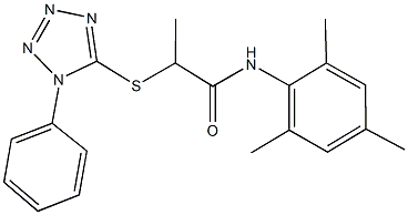 N-mesityl-2-[(1-phenyl-1H-tetraazol-5-yl)sulfanyl]propanamide Structure