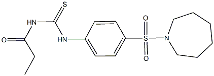 N-[4-(1-azepanylsulfonyl)phenyl]-N'-propionylthiourea 구조식 이미지