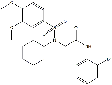 N-(2-bromophenyl)-2-{cyclohexyl[(3,4-dimethoxyphenyl)sulfonyl]amino}acetamide Structure