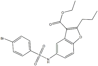 ethyl 5-{[(4-bromophenyl)sulfonyl]amino}-2-propyl-1-benzofuran-3-carboxylate 구조식 이미지