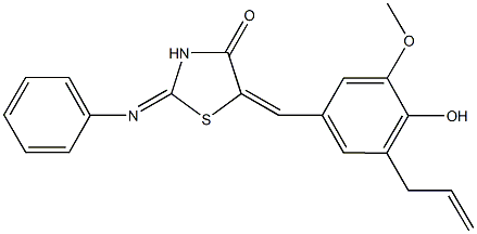 5-(3-allyl-4-hydroxy-5-methoxybenzylidene)-2-(phenylimino)-1,3-thiazolidin-4-one 구조식 이미지