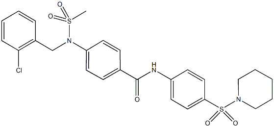 4-[(2-chlorobenzyl)(methylsulfonyl)amino]-N-[4-(1-piperidinylsulfonyl)phenyl]benzamide 구조식 이미지