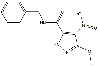N-benzyl-4-nitro-3-methoxy-1H-pyrazole-5-carboxamide Structure