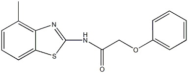 N-(4-methyl-1,3-benzothiazol-2-yl)-2-phenoxyacetamide 구조식 이미지