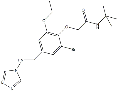 2-{2-bromo-6-ethoxy-4-[(4H-1,2,4-triazol-4-ylamino)methyl]phenoxy}-N-(tert-butyl)acetamide Structure
