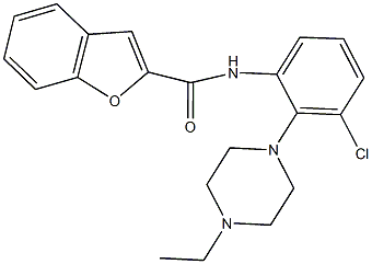 N-[3-chloro-2-(4-ethyl-1-piperazinyl)phenyl]-1-benzofuran-2-carboxamide Structure