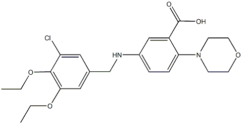 5-[(3-chloro-4,5-diethoxybenzyl)amino]-2-(4-morpholinyl)benzoic acid Structure