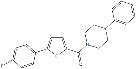 1-[5-(4-fluorophenyl)-2-furoyl]-4-phenylpiperidine 구조식 이미지