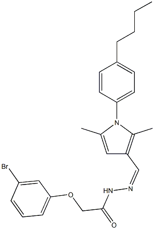 2-(3-bromophenoxy)-N'-{[1-(4-butylphenyl)-2,5-dimethyl-1H-pyrrol-3-yl]methylene}acetohydrazide Structure