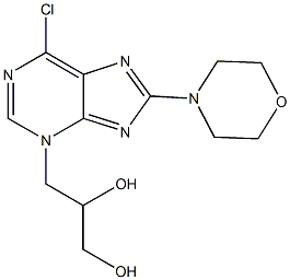 3-[6-chloro-8-(4-morpholinyl)-3H-purin-3-yl]-1,2-propanediol Structure