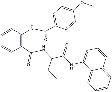 2-[(4-methoxybenzoyl)amino]-N-{1-[(1-naphthylamino)carbonyl]propyl}benzamide Structure