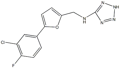 N-{[5-(3-chloro-4-fluorophenyl)-2-furyl]methyl}-N-(2H-tetraazol-5-yl)amine Structure