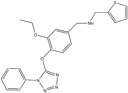 N-{3-ethoxy-4-[(1-phenyl-1H-tetraazol-5-yl)oxy]benzyl}-N-(2-thienylmethyl)amine 구조식 이미지