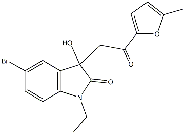 5-bromo-1-ethyl-3-hydroxy-3-[2-(5-methyl-2-furyl)-2-oxoethyl]-1,3-dihydro-2H-indol-2-one Structure