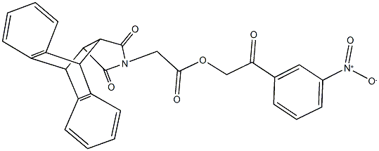 2-{3-nitrophenyl}-2-oxoethyl (16,18-dioxo-17-azapentacyclo[6.6.5.0~2,7~.0~9,14~.0~15,19~]nonadeca-2,4,6,9,11,13-hexaen-17-yl)acetate Structure