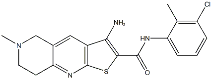 3-amino-N-(3-chloro-2-methylphenyl)-6-methyl-5,6,7,8-tetrahydrothieno[2,3-b][1,6]naphthyridine-2-carboxamide 구조식 이미지