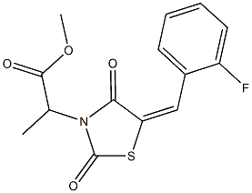 methyl 2-[5-(2-fluorobenzylidene)-2,4-dioxo-1,3-thiazolidin-3-yl]propanoate Structure