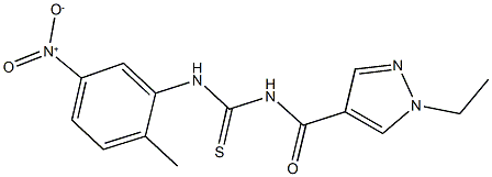 N-[(1-ethyl-1H-pyrazol-4-yl)carbonyl]-N'-{5-nitro-2-methylphenyl}thiourea 구조식 이미지