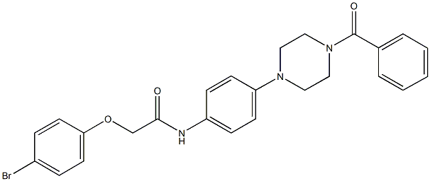 N-[4-(4-benzoyl-1-piperazinyl)phenyl]-2-(4-bromophenoxy)acetamide Structure