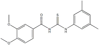 N-(3,4-dimethoxybenzoyl)-N'-(3,5-dimethylphenyl)thiourea 구조식 이미지