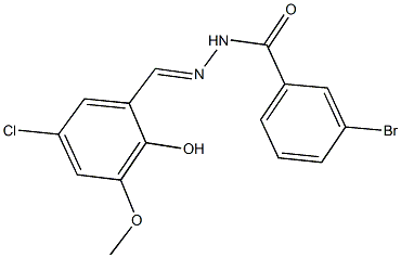 3-bromo-N'-(5-chloro-2-hydroxy-3-methoxybenzylidene)benzohydrazide Structure