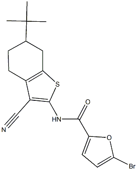 5-bromo-N-[6-(tert-butyl)-3-cyano-4,5,6,7-tetrahydro-1-benzothiophen-2-yl]-2-furamide 구조식 이미지