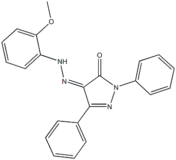 1,3-diphenyl-1H-pyrazole-4,5-dione 4-[(2-methoxyphenyl)hydrazone] Structure