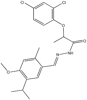 2-(2,4-dichlorophenoxy)-N'-(5-isopropyl-4-methoxy-2-methylbenzylidene)propanohydrazide Structure