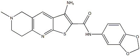 3-amino-N-(1,3-benzodioxol-5-yl)-6-methyl-5,6,7,8-tetrahydrothieno[2,3-b][1,6]naphthyridine-2-carboxamide 구조식 이미지