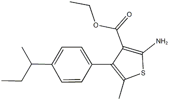 ethyl 2-amino-4-(4-sec-butylphenyl)-5-methyl-3-thiophenecarboxylate Structure