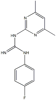 N-(4,6-dimethyl-2-pyrimidinyl)-N'-(4-fluorophenyl)guanidine 구조식 이미지
