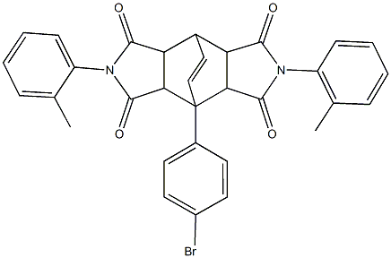 1-(4-bromophenyl)-4,10-bis(2-methylphenyl)-4,10-diazatetracyclo[5.5.2.0~2,6~.0~8,12~]tetradec-13-ene-3,5,9,11-tetrone Structure