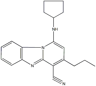 1-(cyclopentylamino)-3-propylpyrido[1,2-a]benzimidazole-4-carbonitrile 구조식 이미지