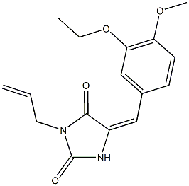 3-allyl-5-(3-ethoxy-4-methoxybenzylidene)-2,4-imidazolidinedione Structure
