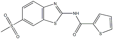 N-[6-(methylsulfonyl)-1,3-benzothiazol-2-yl]-2-thiophenecarboxamide 구조식 이미지