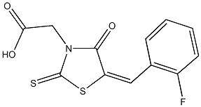 [5-(2-fluorobenzylidene)-4-oxo-2-thioxo-1,3-thiazolidin-3-yl]acetic acid 구조식 이미지
