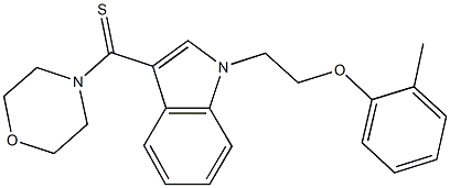 1-[2-(2-methylphenoxy)ethyl]-3-(4-morpholinylcarbothioyl)-1H-indole 구조식 이미지