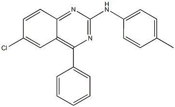 6-chloro-N-(4-methylphenyl)-4-phenylquinazolin-2-amine Structure