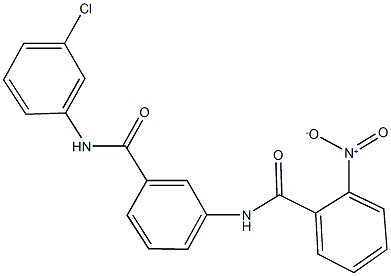 N-{3-[(3-chloroanilino)carbonyl]phenyl}-2-nitrobenzamide 구조식 이미지