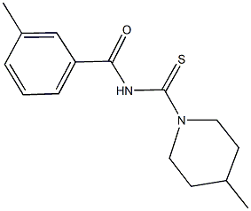 3-methyl-N-[(4-methyl-1-piperidinyl)carbothioyl]benzamide 구조식 이미지