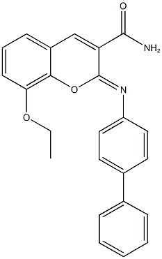 2-([1,1'-biphenyl]-4-ylimino)-8-ethoxy-2H-chromene-3-carboxamide Structure