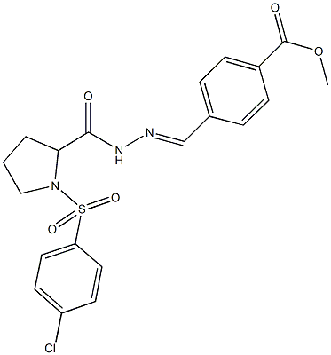 methyl 4-[2-({1-[(4-chlorophenyl)sulfonyl]-2-pyrrolidinyl}carbonyl)carbohydrazonoyl]benzoate Structure